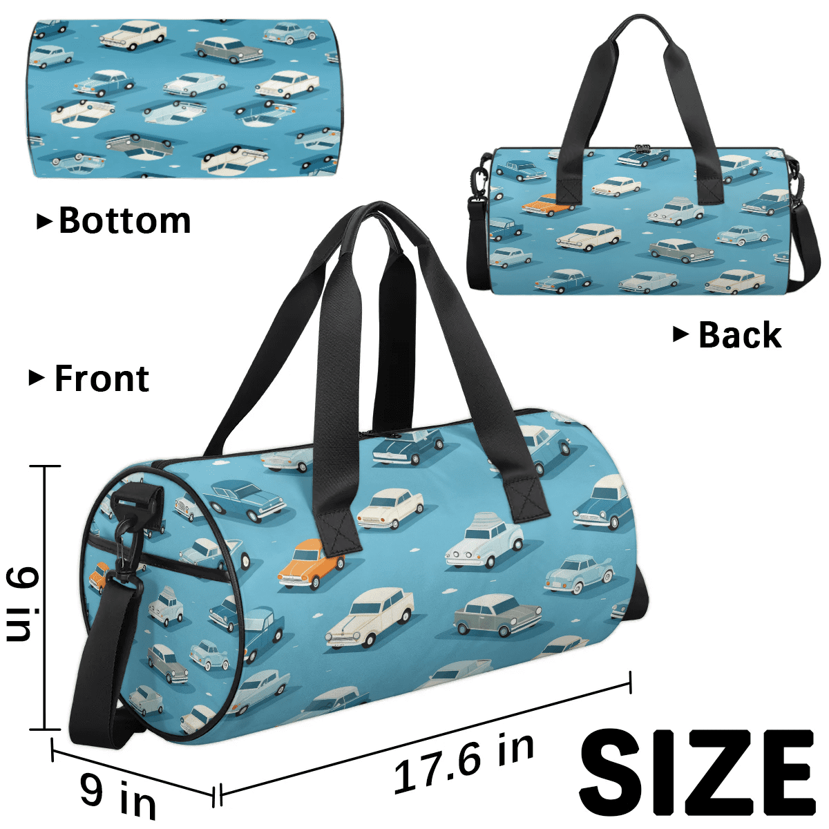 Qzjjjmy Foldable Sport Duffle Bag for Kids Teens Cartoon Sport Gym Bag Lightweight Boys Overnight Bag