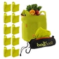 thumbnail image 1 of BagPodz Sturdy Reusable Grocery Bags Made From RipStop Nylon Hold 50lbs - Reusable Shopping Bags Inside a Compact Pod with Carry Clip - Washable Grocery Shopping Bags - 10 Pack in Green, 1 of 4
