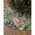thumbnail image 2 of Summer Botanical Christmas Tree Skirt 36 Inches Large Christmas Skirt Tree, Flowers Tropical Plants Rustic Tree Skirt Christmas Decorations for Fireplace Party Holidays Indoor Outdoor, 2 of 7
