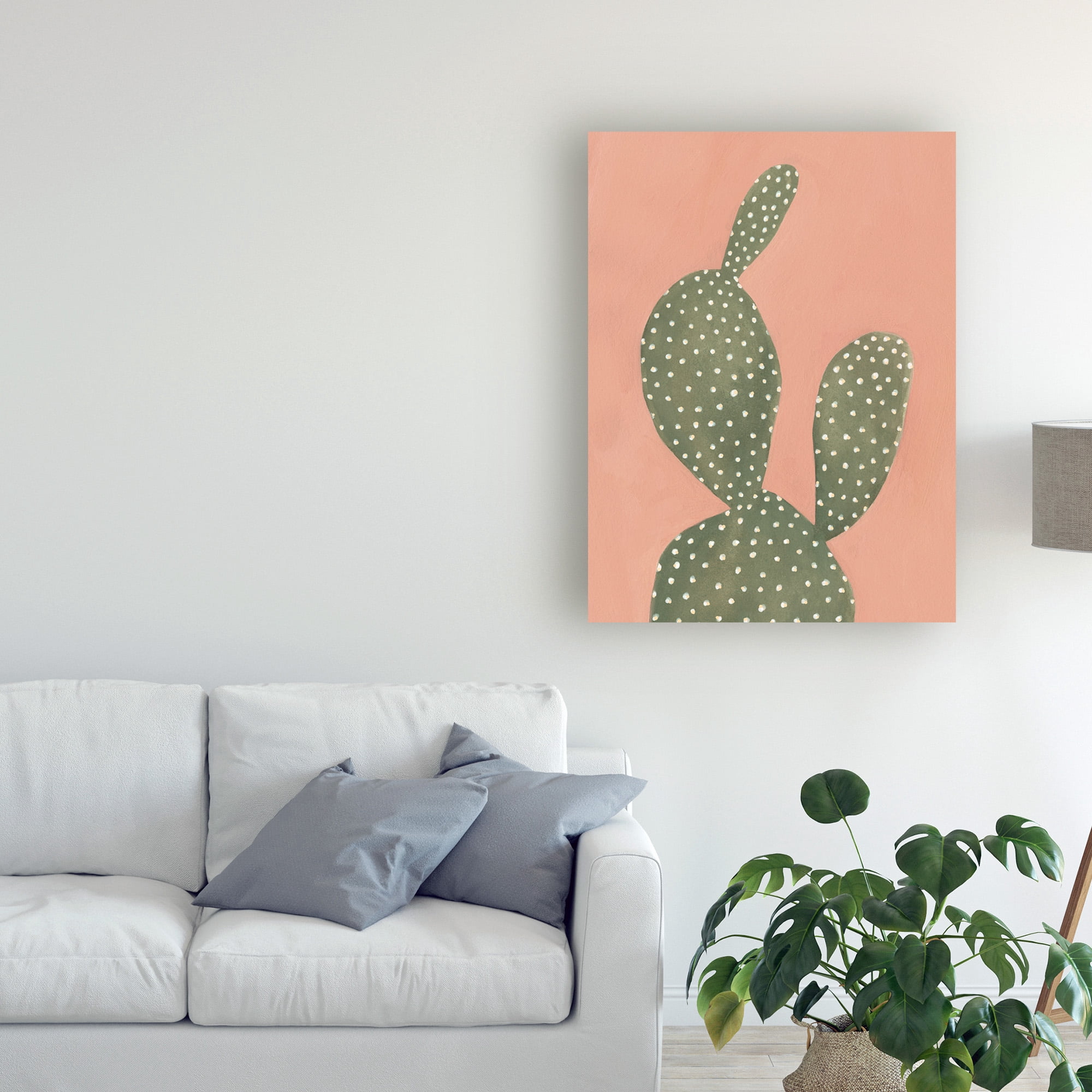 Trademark Fine Art 'Coral Cacti I' Canvas Art by Emma Scarvey