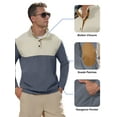 thumbnail image 3 of APTRO Men's Corduroy Elbow Pad Sweatshirt Casual Long Sleeve Stand Collar Button Pullover Sweatshirts with Pockets Gray&White XL, 3 of 7