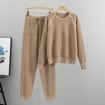 thumbnail image 2 of Babysbule Womens Fall Plus Top Sets Outfit Women's Fashion Casual Long Sleeve Round-Neck Blouses & Shirts Sets, 2 of 7