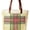 Natural / Green Burgundy, variant on Plaid Reusable Grocery Tote Bag Extra Durable - Personalized Monogram or Name Available Natural/Navy Burg