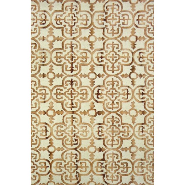 Safavieh Dip Dye Collection DDY711E Handmade Moroccan Geometric Watercolor Ivory and Camel Wool Area Rug (6' x 9')