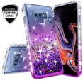 thumbnail image 1 of Compatible for Samsung Galaxy Note 9 Case, with [Temper Glass Screen Protector] SOGA Diamond Glitter Liquid Quicksand Cover Cute Girl Women Phone Case [Clear/Purple], 1 of 5