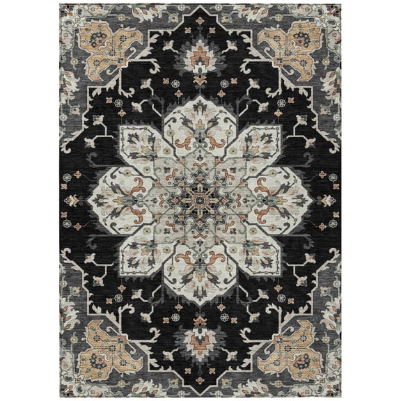 Dalyn Rugs Machine Washable Indoor/Outdoor Chantille ACN2194 Black 2'6" x 3'10" Rug