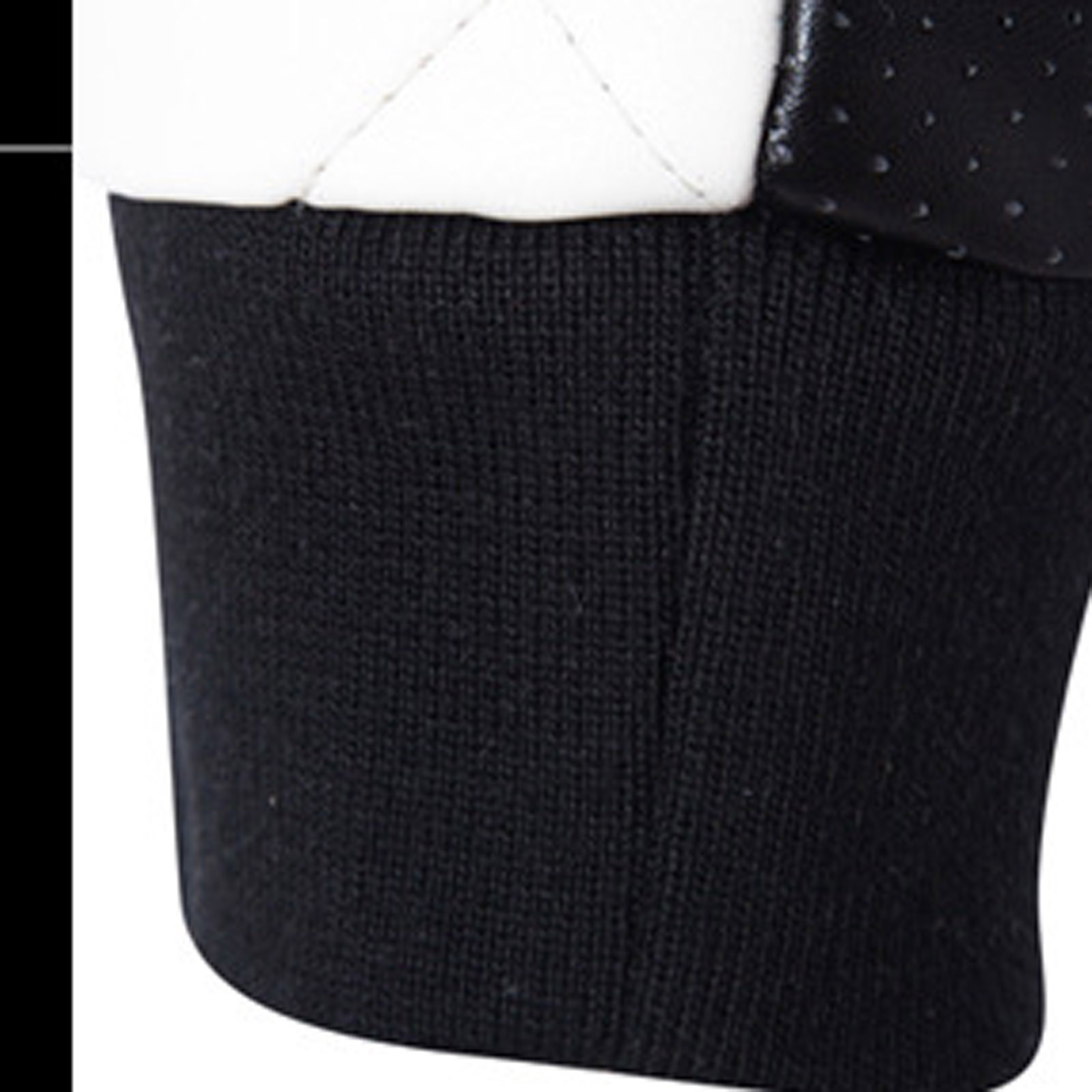 YODETEY Men Casual Color Matching Leather Stand-Up Collar Zipper Jacket Coats White 6(L)