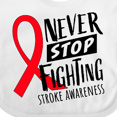 thumbnail image 4 of Inktastic Never Stop Fighting Stroke Awareness Red Ribbon Boys or Girls Baby Bib, 4 of 4