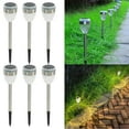 thumbnail image 1 of Pack de 6 lámparas solares de jardín | Iluminación LED para jardines decorativos al aire libre | IP44 Resistente al agua | Luces de camino de patio de piso con energía solar | Encendido/apagado, 1 of 7