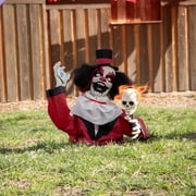 19 1/2 Groundbreaker Black, Red & White Clown Animated Prop Halloween Decoration