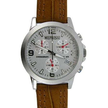 $400 Mephisto Women's All Stainless Steel Genuine Leather Chronograph Watch