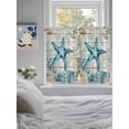 thumbnail image 4 of Tier Curtains 45 Inches Long, Teal Starfish Coastal Window Treatment Curtain Drapes, Summer Beach Nautical Retro Window Half Privacy Curtains for Bedroom Bathroom, 42"x45", 2 Panels, 4 of 7