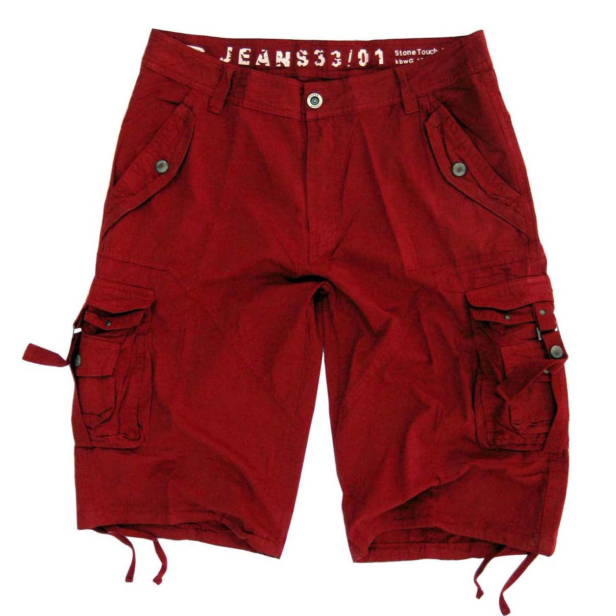 Red cargo shorts men Clearance