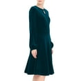thumbnail image 6 of Ygbgbb Women's 2026 Velvet Dress Long Sleeve Crewneck Solid Tunic Dresses Pleated Midi Dress for Wedding Guest Evening Dancing Navy S, 6 of 6