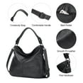thumbnail image 3 of KL928 Leather Hobo Handbags for Women Crossbody Bags Retro Satchel Bag(Charcoal Gray), 3 of 6