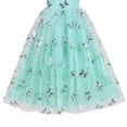 thumbnail image 4 of Flower Girls Dress Aqua Green Butterfly Sequin Party Princess Formal 6 Years, 4 of 5