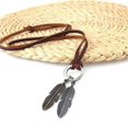 thumbnail image 3 of Colgante de hojas de plata y oro con doble amuleto clásico, ajustable, de tamaño similar, collar de cuerda de cuero sintético largo para mujeres y hombres con círculo --- Código de producto 45537, 3 of 5