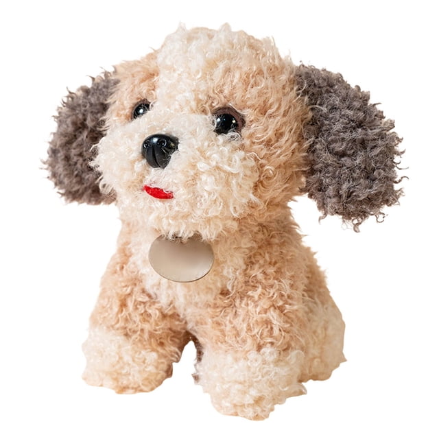 Dsscvnef Jouet Réaliste en Peluche Chien Agneau Doux pour Enfants Intérieur Extérieur Compagnon Câlin