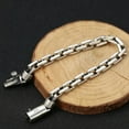 thumbnail image 5 of K-KED Pure S925 Sterling Silver Bracelet Men Women 8mm Square Box Link Chain 8.26inchL, 5 of 7