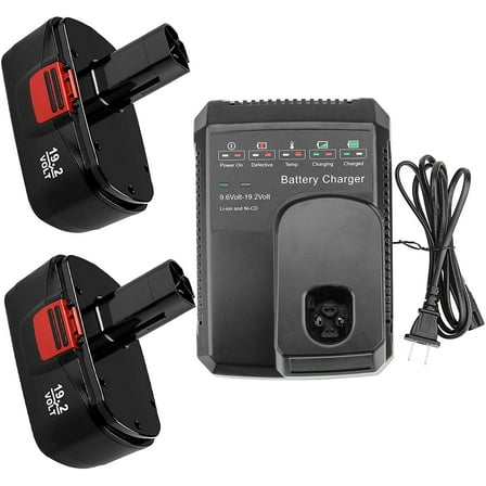 2 Pack 19.2V Ni-Mh C3 Replacement Battery with Charger, Compatible with Craftsman 19.2 Volt Battery 315.115410 315.11485 130279005 1323903 120235021 11375 11376 Cordless Power Tools(Charger Included)
