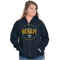 thumbnail image 4 of US Navy Logo Anchors Aweigh Est 1775 Unisex Plus Size Zip Hoodie Brisco Brands 4X, 4 of 5