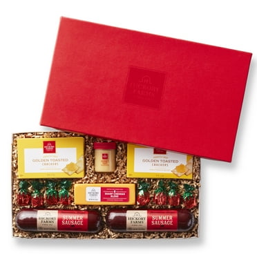 Hickory Farms Savory Farmhouse Gift Box, 14 pieces| Sausage & Cheese | Gift Under $50