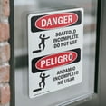 thumbnail image 4 of (2 Pack) Scaffold Incomplete Do Not Use Bilingual OSHA Danger Sign, 4 of 7