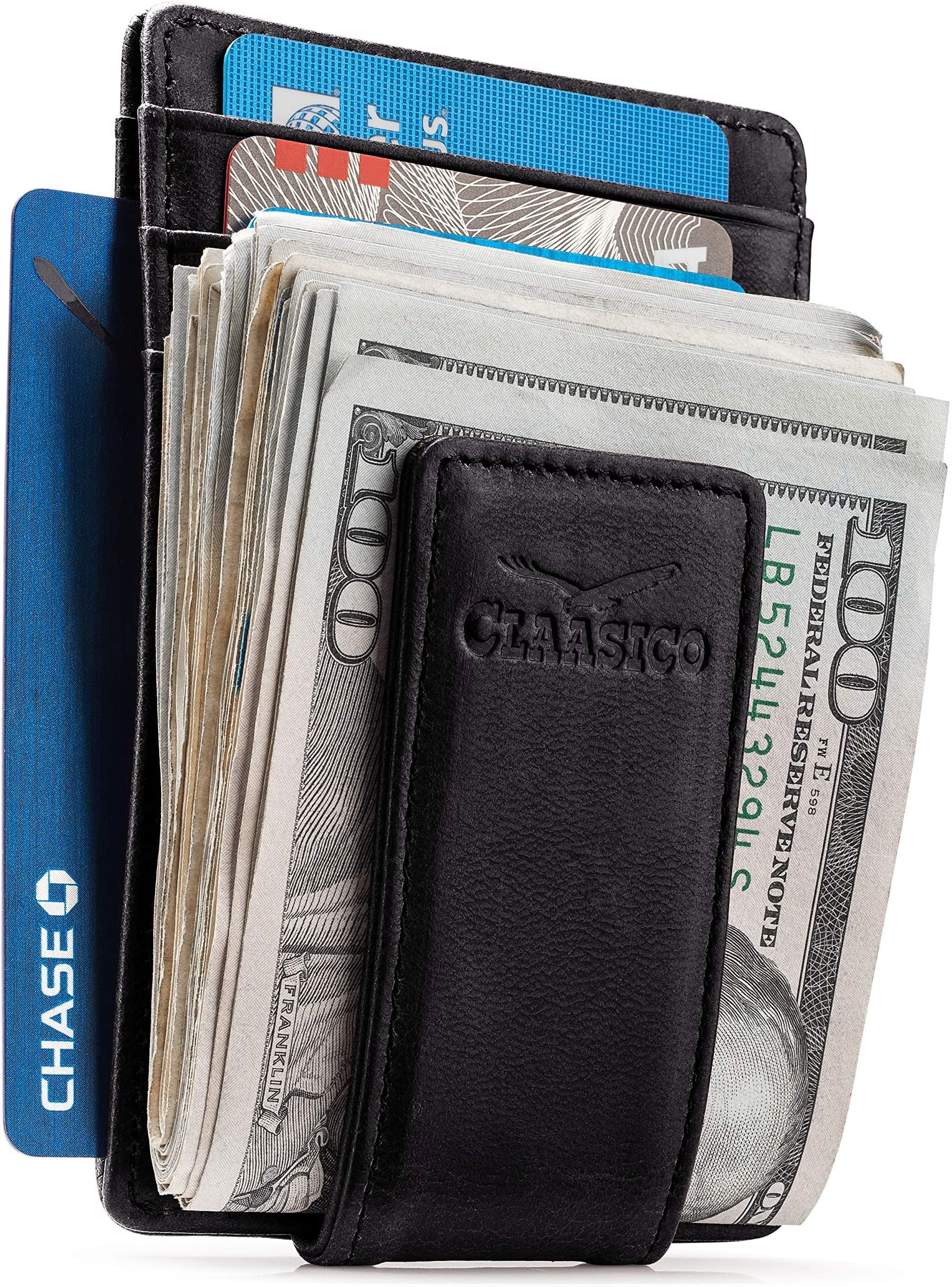 Travelambo Money Clip Front Pocket Wallet Slim Minimalist Wallet RFID Blocking 