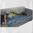 thumbnail image 6 of Earth Soft Flannel Fleece Throw Blanket, Circular Frame with Endless Green Landscape Infinity Clouds Space, Cozy Plush for Indoor and Outdoor Use, 50" x 60", Green Brown Petrol Blue, by Ambesonne, 6 of 6