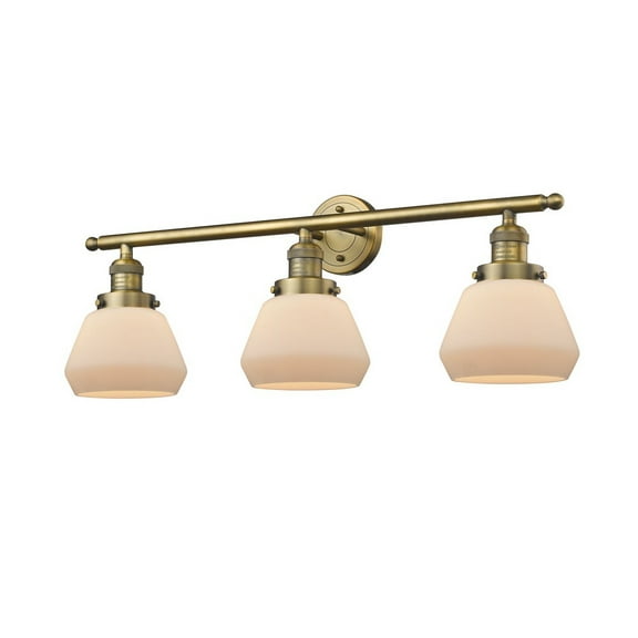 Innovations 205-BB-G171-LED Fulton 3 Light Bath Vanity Light part of the Franklin Restoration Collection, Brushed Brass