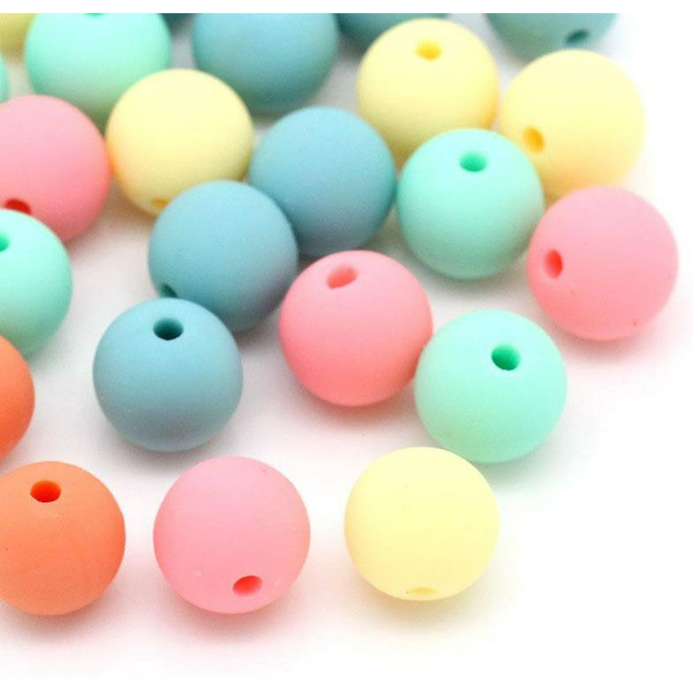 300 Round Assorted Matte Pastel Acrylic Beads 10mm with 1.8mm Hole
