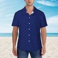 thumbnail image 4 of Lsque Navy Blue pattern Hawaiian Shirt for Men, Unisex Summer Beach Casual Short Sleeve Button Down Shirts-Medium, 4 of 9