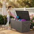 thumbnail image 5 of Homall 120 Gallon Outdoor Patio Box Deck Plastic Resin Storage Box Backyard, Dark Brown, 5 of 7