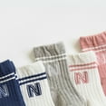 thumbnail image 3 of Toddler Socks Unisex Baby Crew Socks Striped Stretchy Cotton Socks Ankle Socks for Newborn Infant Boys Girls 0-5 Years, 3 of 9