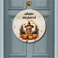 thumbnail image 2 of Happy Halloween Golden Retriever Witches Hat Pumpkin Carving Round Wood Sign Goldens Dog Lover Gifts Idea Hanging Wall Home Decor - 02019, 2 of 5