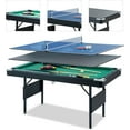 thumbnail image 2 of 3-in-1 Multifunctional Game Table with Pool Table, Table Tennis Table and Dining Table, Indoor Game Table for Adults and Children, Folding Pool Table with Complete Accessories, Green, 2 of 10