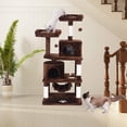 thumbnail image 1 of Topcobe 57.1" Multi-Level Cat Tree, Cat Tower, Car Activity Centre Cat Condo with Sisal-Covered Scratcher Slope, Scratching Posts, Plush Perches, Brown, 1 of 6