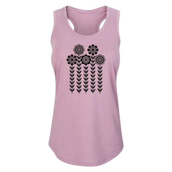 Instant Message - Scandinavian Flowers - Women's Racerback Tank Top