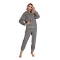 thumbnail image 1 of Pompotops 2PC Mode Femme Patchwork Manches Longues Chemisier Pantalons Lâches Ensembles, 1 of 6