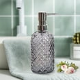 thumbnail image 6 of YingYouFu Glass Soap Dispenser, 15Ozs Pines Designed Refillable Container, Foaming Hand Soap Dispenser for Sink Decor, Kitchen Batshroom Accessory with Stylish Look., Gray, 6 of 6