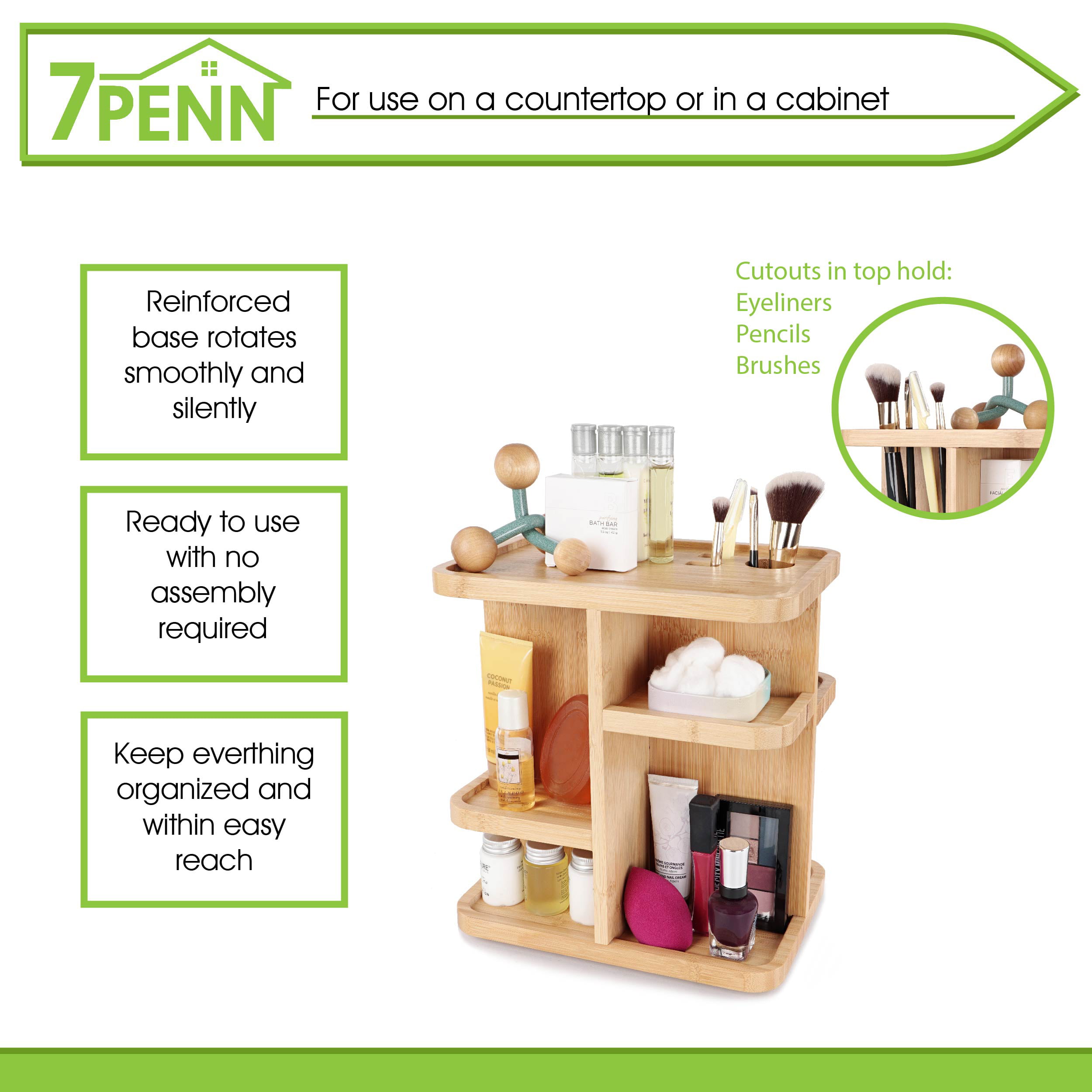 7Penn Extra Large Makeup Organizer Stand - 4pc Make Up Organizers and  Storage