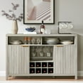 thumbnail image 4 of OAKHAM Bar Cabinet with Wine Rack, Wine Bar Buffet Cabinet with Storage, Liquor Bar Buffet Sideboard, Gray Oak, 4 of 9
