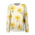 thumbnail image 3 of Kaondbfi Women's Lily of the Valley Flower Print Pullover Tops Fall Fashion Round Neck Loose Hoodless Sweatshirts for Women, 3 of 5