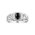 thumbnail image 1 of RYLOS Men's Rings Sterling Silver Classic 7X5MM Oval Gemstone & Diamond Ring Onyx October Birthstone Rings For Men Size 11, 1 of 7