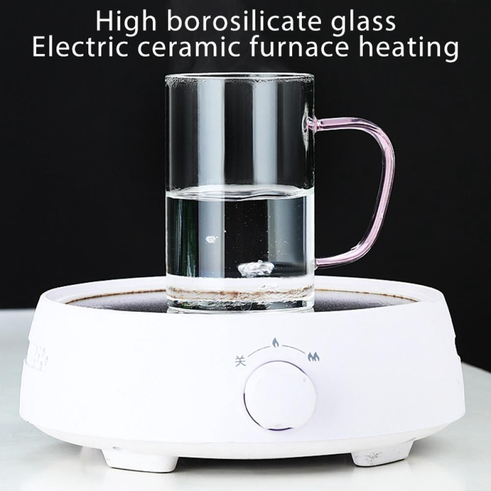 Glass Coffee Mugs Set of 4,Large Wide Mouth Mocha Hot Beverage Mugs (10oz),Clear Espresso Cups with Handle,Lead-Free,Perfect for Latte,Cappuccino,Hot Chocolate,Tea and Juice