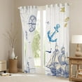 thumbnail image 3 of Feelyou Boys Vintage Sailboat Black Out Curtains, Nautical Lighthouse Curtains Pack of 2 (42x63 Each), Cartoon Anchor Rudder Bedroom Curtains, Window Curtains Home Decor, 3 of 6