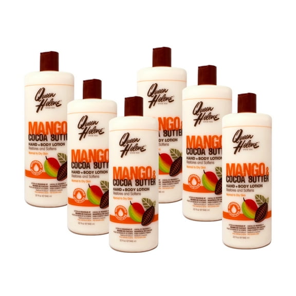 6 Pack - Queen Helene Mango & Cocoa Butter Hand   Body Lotion, Restores and Softens, Normal to Dry Skin, 32 FL OZ
