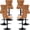 Pu, Orange, variant on Orange Modern Swivel Bar Stools Set of 4, PU Leather Counter Height Bar Stools, Adjustable Bar Chairs Barstools, Tufted Back, Metal Base, Sillas para Barra de Cocina (Orange, 4 Pcs)