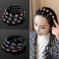 thumbnail image 6 of Beauty Tool Women Accessories Tooth design Fashion Rhinestone Double Bangs Hairstyle Hairpin Broken hair artifact HairClip Bangs fixed HeadHoop STYLE 1, 6 of 8