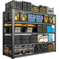 60" Wide Heavy Duty Garage Shelving, 5 Tier Commercial Shelving Unit - 60" W x 24" D x 84.3" H Adjustable Metal Storage Rack, 2500LBS - Storage Shelves for Garage, Basement, Shop